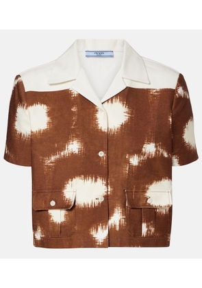 Prada Printed cropped cotton shirt