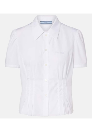 Prada Gathered cotton poplin shirt