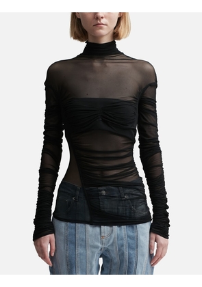 Ruched Mesh Top
