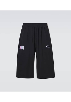 Balenciaga x NBA logo cotton fleece shorts