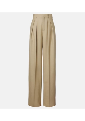 Saint Laurent Wool and silk wide-leg pants