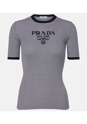 Prada Logo striped silk sweater