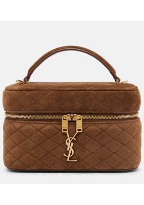 Saint Laurent Gaby Mini quilted suede vanity bag