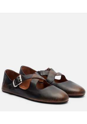 Alaia Leather ballet flats