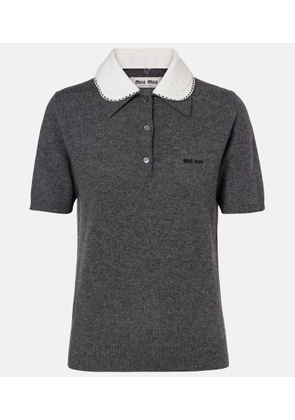 Miu Miu Logo cashmere polo shirt