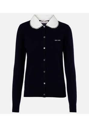 Miu Miu Logo cashmere cardigan