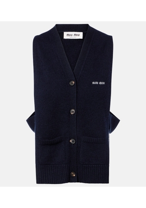 Miu Miu Logo cashmere sweater vest