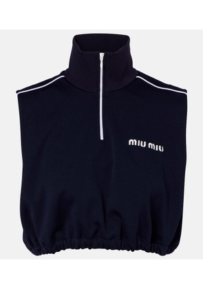 Miu Miu Logo jersey crop top