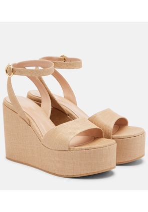 Gianvito Rossi Haiti raffia platform wedge sandals