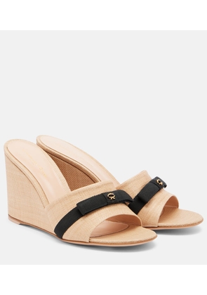 Gianvito Rossi Haiti raffia wedge mules
