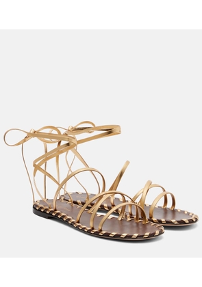Gianvito Rossi Metallic leather sandals