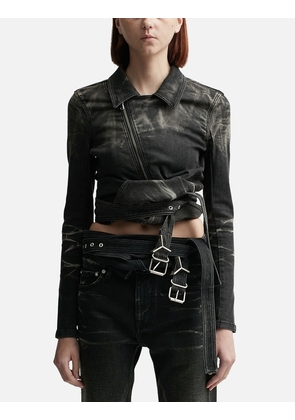 Wrap Fitted Denim Jacket