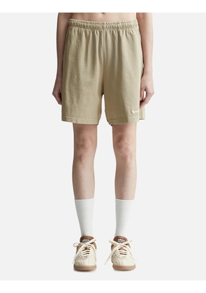 Serif Logo Embroidered Gym Shorts Elephant/White
