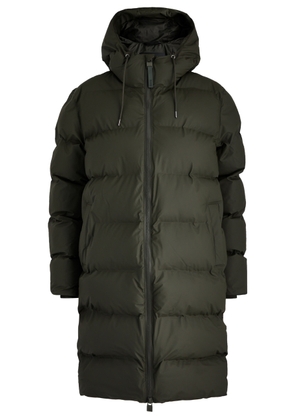 Rains Alta Quilted Waterproof Coat - Dark Green - L
