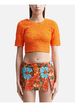 Poplin Cropped Smock Top