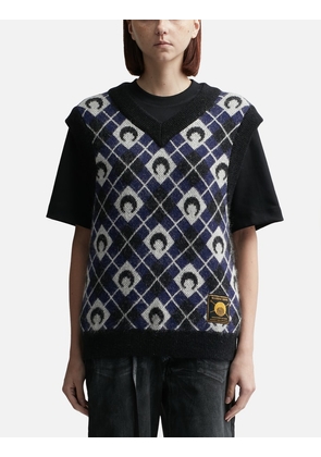 Moon Argyle Knit Vest