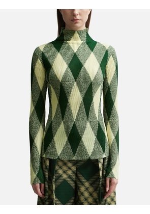Argyle Cotton Silk Sweater
