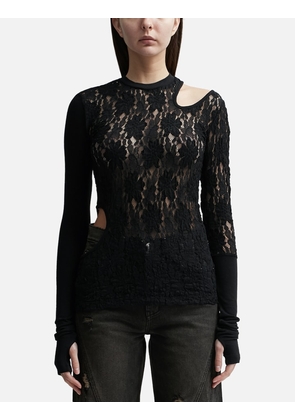 CUT-OUT FLORAL PANELED TOP