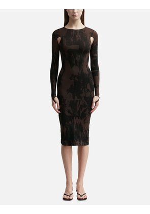 CUT-OUT PRINTED SCULPTING DRESS