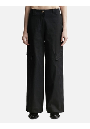 Herringbone Canvas Mid Waist Pants