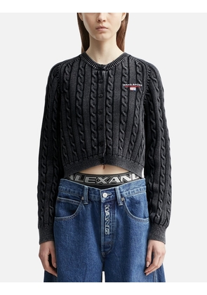 Cable-Knit Cropped Cardigan