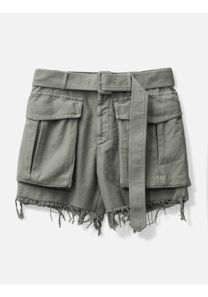 Belted Cotton Shorts