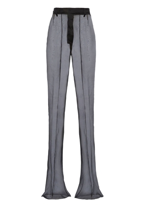 semi-sheer flared trousers - 40 NERO