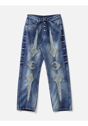TC Bone Leather Denim Pants