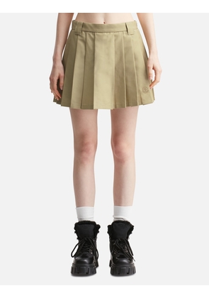 Pleated Cotton Blend Mini Skirt