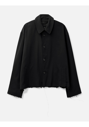 Black Dissolved Cut Out Balmacaan Coat
