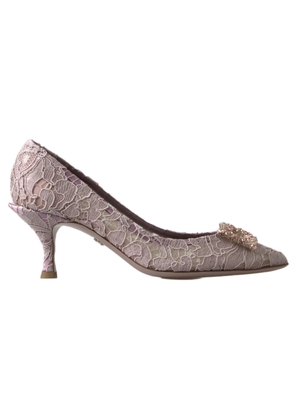 Elegant Pink Crystal Embellished Heels - EU35/US4.5