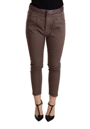 CYCLE Brown Mid Waist Cropped Skinny Stretch Trouser - W27