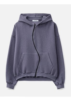 Curved Zip-Up Round Hem Hoodie