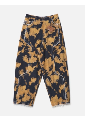 Bleached Effect Raw Edge Balloon Jeans