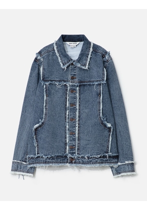 Distressed Raw Edge Denim Jacket