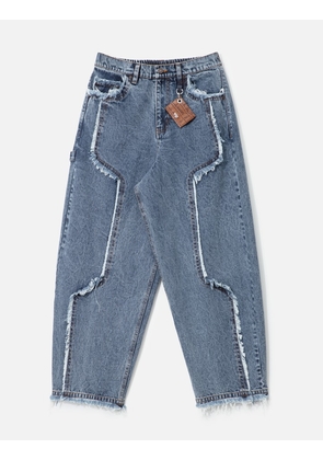 Distressed Raw Edge Balloon Jeans