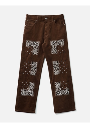 Bandana Embroidery Corduroy Pants