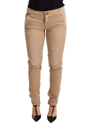 Ermanno Scervino Brown Low Waist Skinny Denim Trouser Cotton Jeans - W24