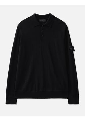Pure Light RWS Wool_Stone Island Ghost Long-Sleeve Polo Jumper