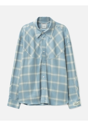 Blue Gradient Check Western Shirt