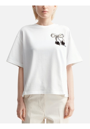 Embroidered Cherry Logo Cotton T-Shirt
