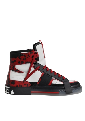 Multicolor Leather High Top Sneakers Shoes - EU40/US7