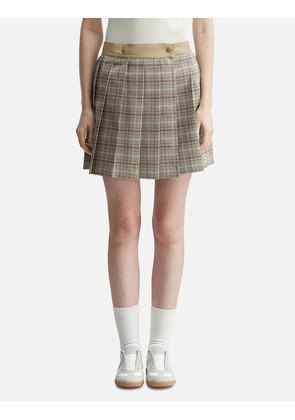 Checked Pleated Mini Skirt