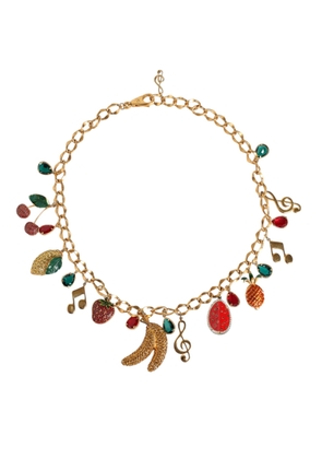 Gold Tone Brass Fruity Crystal Embellished Waist Chain Belt - S