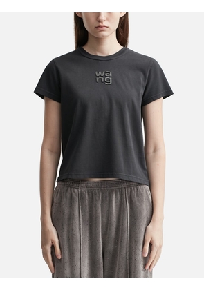 Shrunken T-Shirt With Hotfix Logo