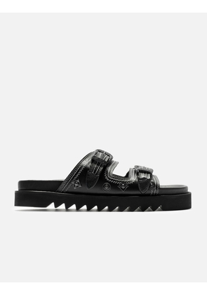 Black Buckle Sandals
