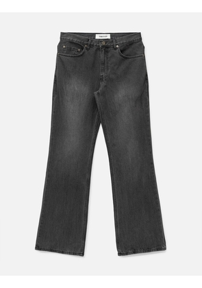 Flared-Leg Distressed Denim Jeans