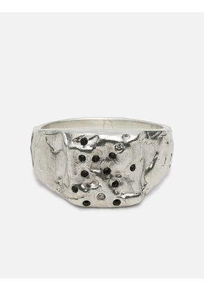 Matte Pinky Ring With Black Swarovski