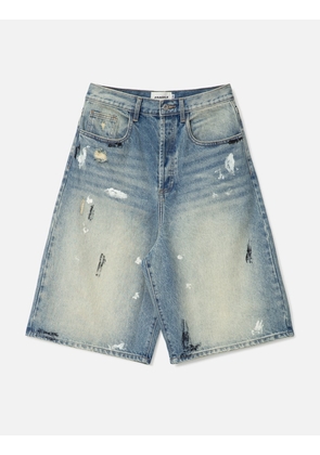Dirty Mid Blue Baggy Shorts