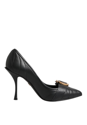 Black Devotion Leather Heels Pumps Shoes - EU35/US4.5